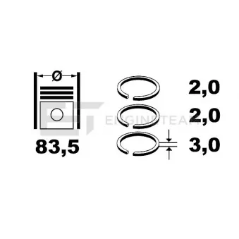 Jeu de segments de pistons ET ENGINETEAM R1002750