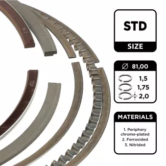 Jeu de segments de pistons ET ENGINETEAM R1005100