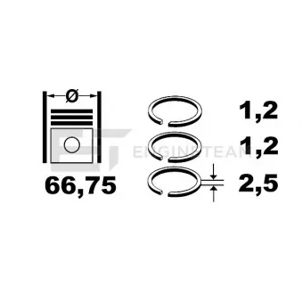Jeu de segments de pistons ET ENGINETEAM R1008925