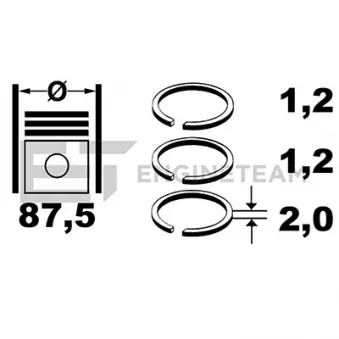 Jeu de segments de pistons ET ENGINETEAM R1012600
