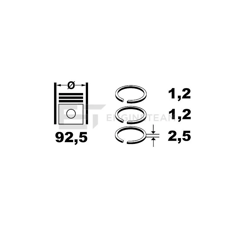 Jeu de segments de pistons ET ENGINETEAM R4000650