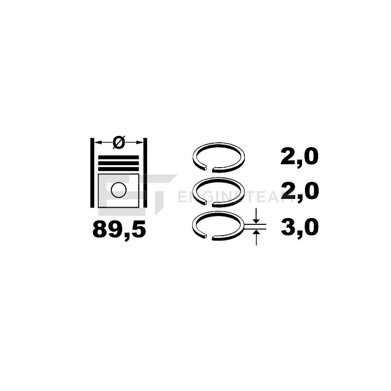 Jeu de segments de pistons ET ENGINETEAM R4000850