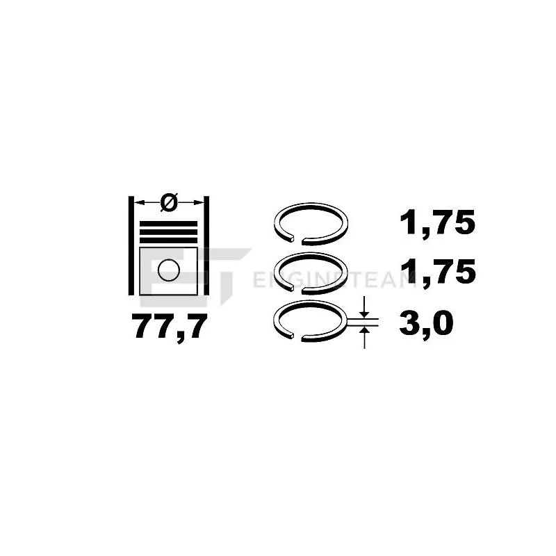 Jeu de segments de pistons ET ENGINETEAM R4001750
