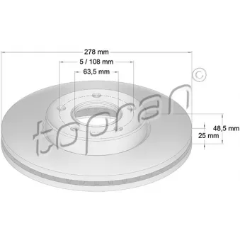 Jeu de 2 disques de frein avant TOPRAN 302 335