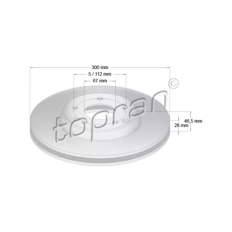 Jeu de 2 disques de frein avant TOPRAN 400 855