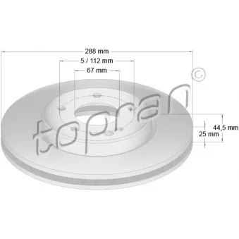 Jeu de 2 disques de frein avant TOPRAN 401 384