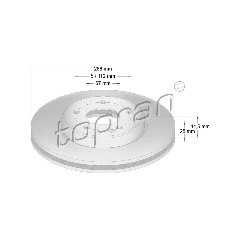 Jeu de 2 disques de frein avant TOPRAN 401 384