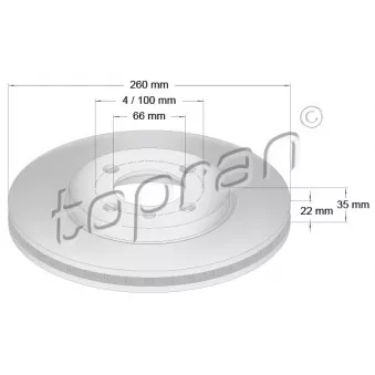 Jeu de 2 disques de frein avant TOPRAN 500 559