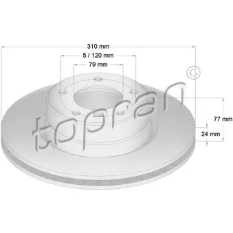 Jeu de 2 disques de frein avant TOPRAN 500 944