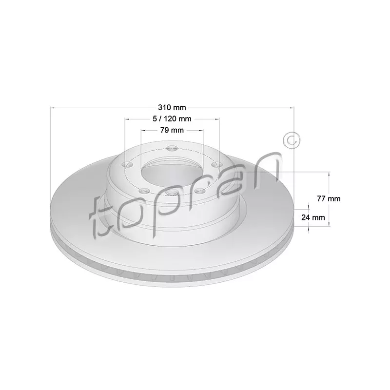 Jeu de 2 disques de frein avant TOPRAN 500 944