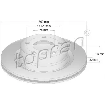 Jeu de 2 disques de frein arrière TOPRAN 500 949