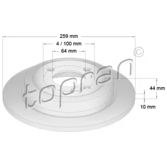 Jeu de 2 disques de frein arrière TOPRAN 501 015