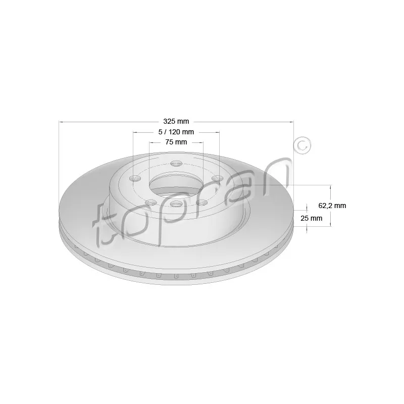 Jeu de 2 disques de frein avant TOPRAN 501 191