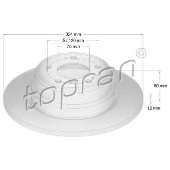 Jeu de 2 disques de frein arrière TOPRAN 501 192