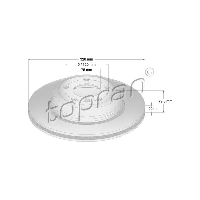 Jeu de 2 disques de frein arrière TOPRAN 501 193