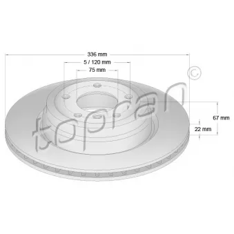 Jeu de 2 disques de frein arrière TOPRAN 501 232