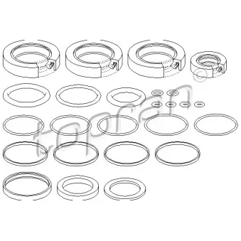 Kit de joints d'étanchéité, crémaillière de direction TOPRAN