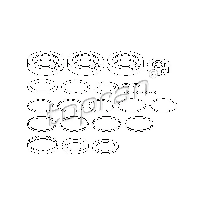 Kit de joints d'étanchéité, crémaillière de direction TOPRAN 501 449