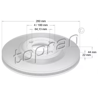 Jeu de 2 disques de frein avant TOPRAN 501 713