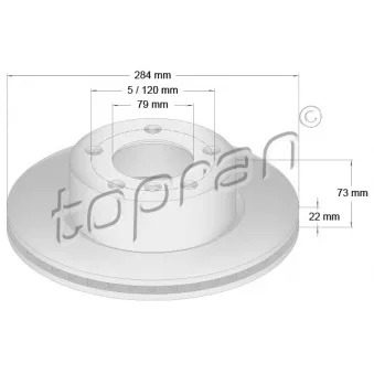 Jeu de 2 disques de frein avant TOPRAN 501 900
