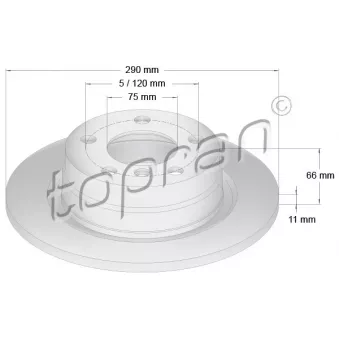 Jeu de 2 disques de frein arrière TOPRAN 501 903