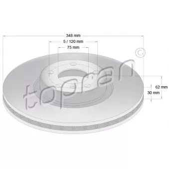 Jeu de 2 disques de frein avant TOPRAN 502 015