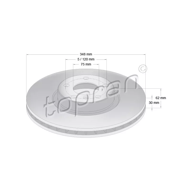 Jeu de 2 disques de frein avant TOPRAN 502 015