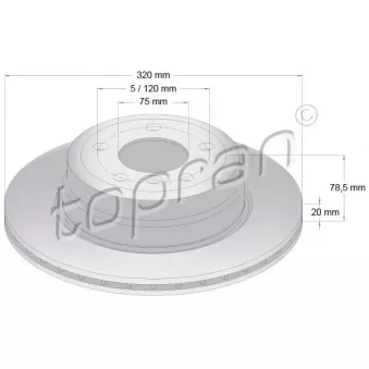 Jeu de 2 disques de frein arrière TOPRAN 502 030
