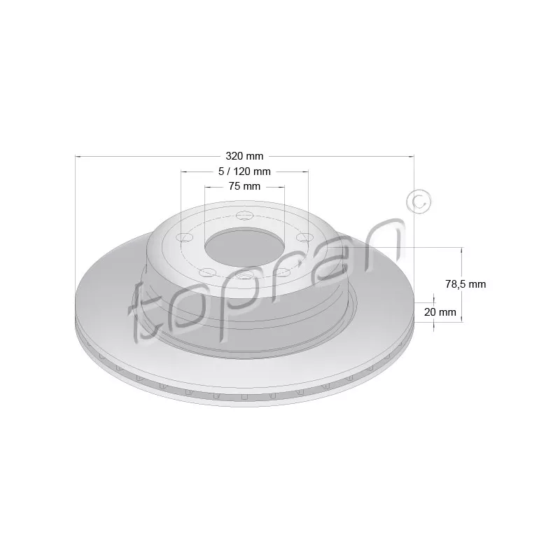 Jeu de 2 disques de frein arrière TOPRAN 502 030