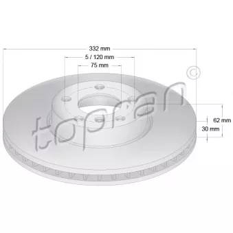 Jeu de 2 disques de frein avant TOPRAN 502 031