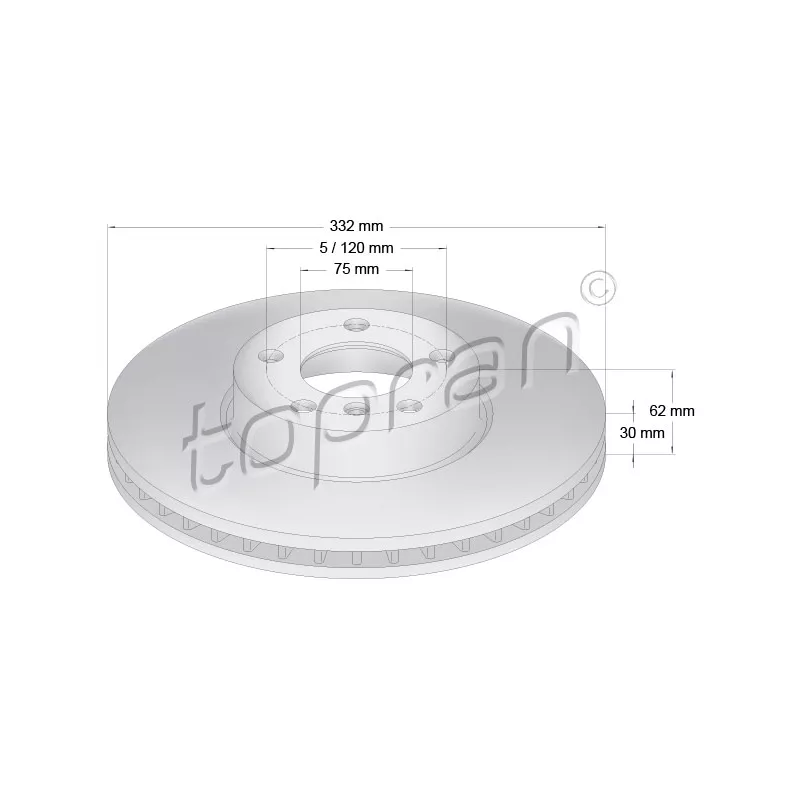 Jeu de 2 disques de frein avant TOPRAN 502 031