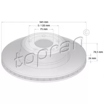 Jeu de 2 disques de frein arrière TOPRAN 502 105