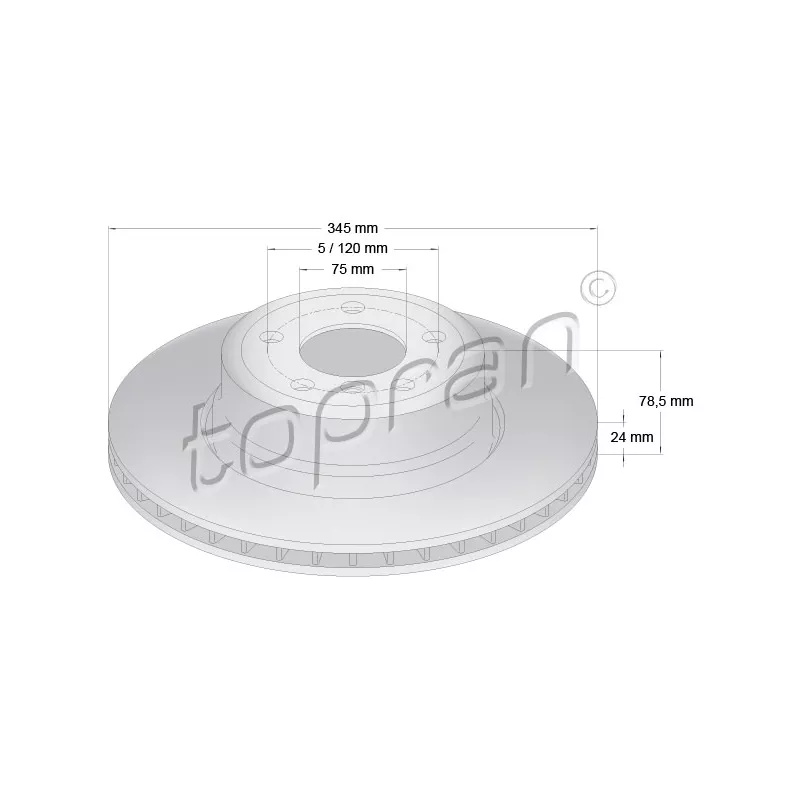 Jeu de 2 disques de frein arrière TOPRAN 502 105