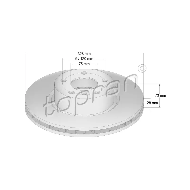 Jeu de 2 disques de frein avant TOPRAN 502 121