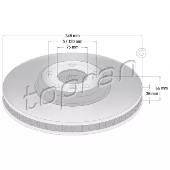 Disque de frein avant gauche TOPRAN 502 238