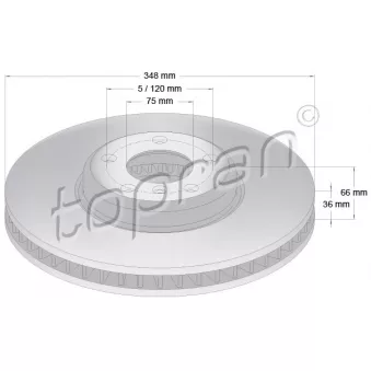 Disque de frein avant droit TOPRAN 502 239