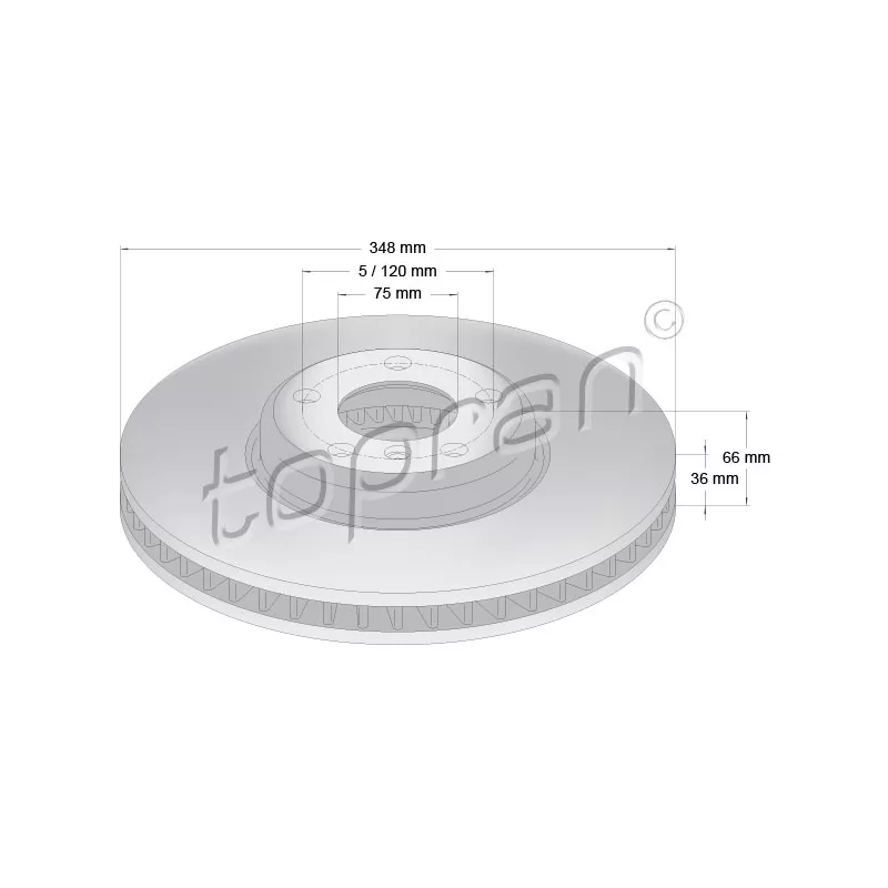 Disque de frein avant droit TOPRAN 502 239