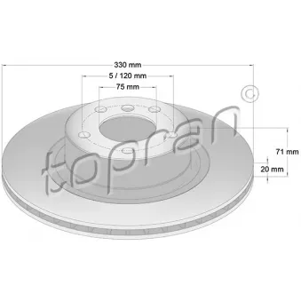 Jeu de 2 disques de frein arrière TOPRAN 502 381