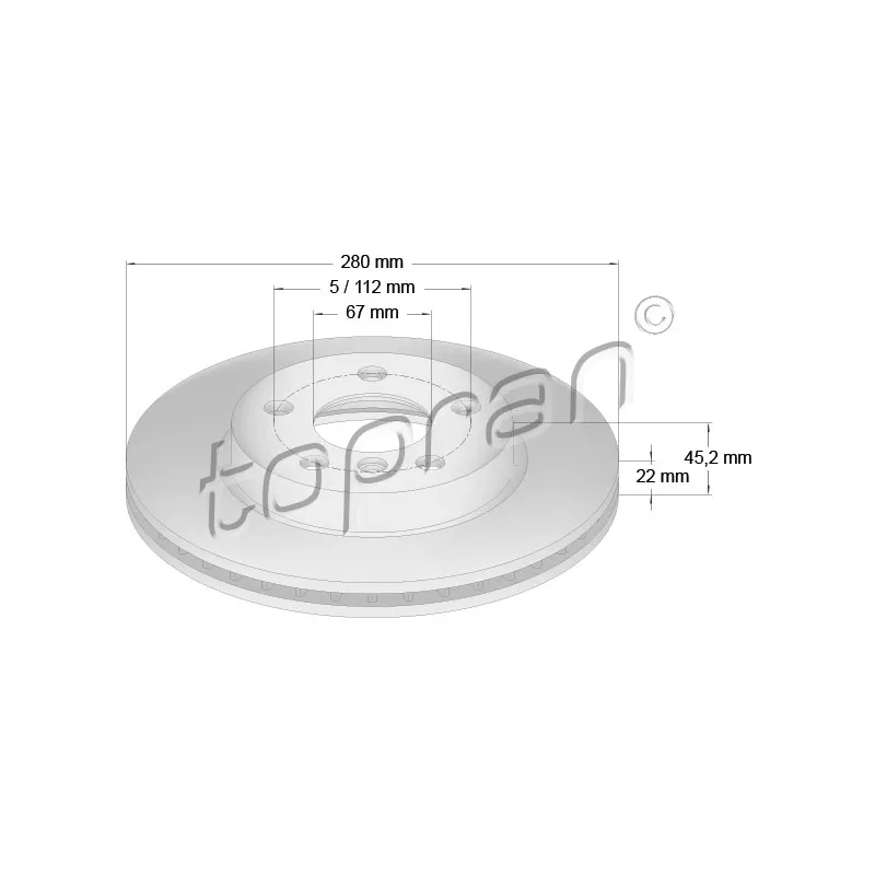 Jeu de 2 disques de frein avant TOPRAN 502 566