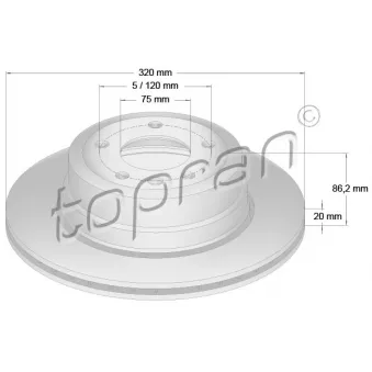 Disque de frein TOPRAN 502 874