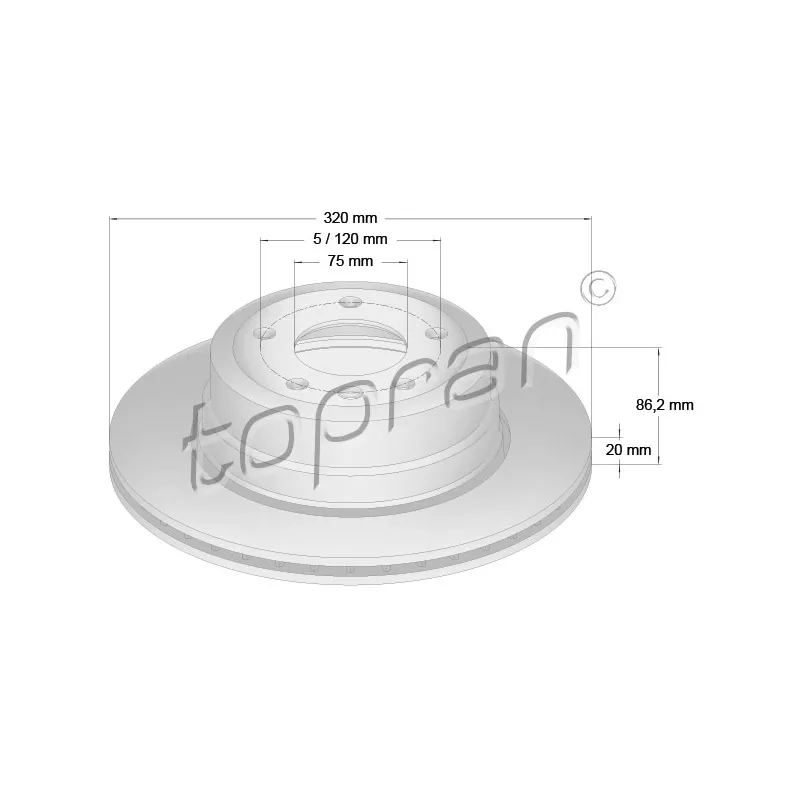 Disque de frein TOPRAN 502 874