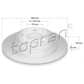 Jeu de 2 disques de frein arrière TOPRAN 503 014