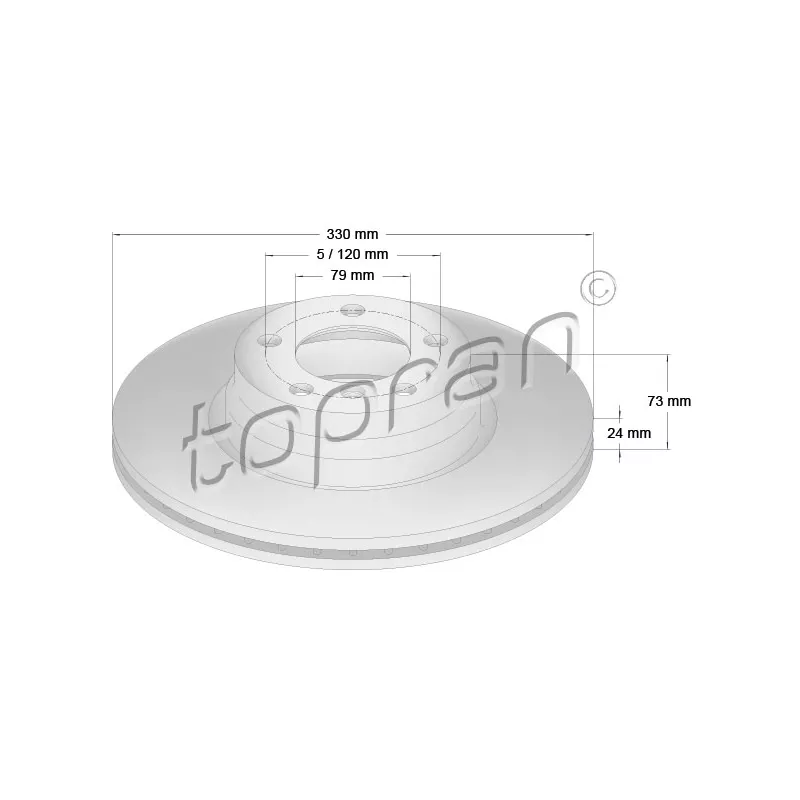 Jeu de 2 disques de frein avant TOPRAN 503 015
