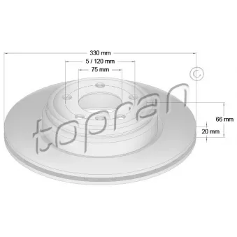 Jeu de 2 disques de frein arrière TOPRAN 503 018