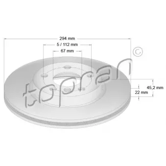 Jeu de 2 disques de frein avant TOPRAN 503 019