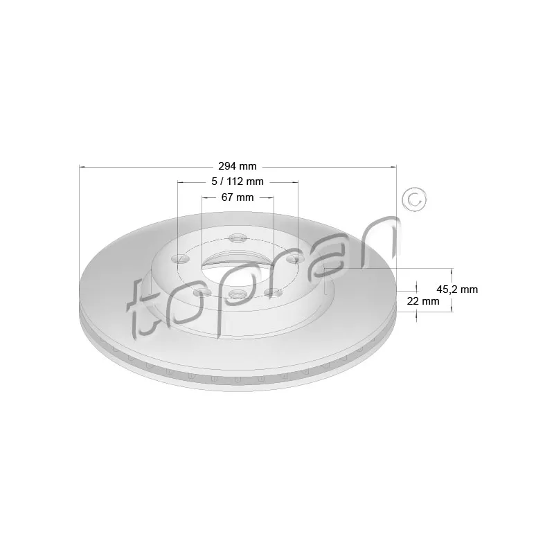 Jeu de 2 disques de frein avant TOPRAN 503 019