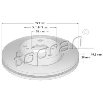 Jeu de 2 disques de frein avant TOPRAN 600 588