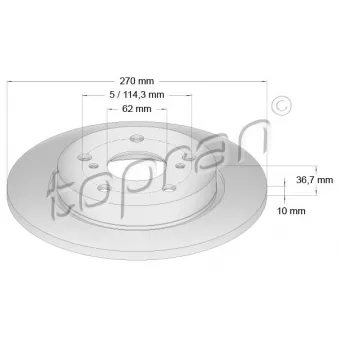 Jeu de 2 disques de frein arrière TOPRAN 600 592