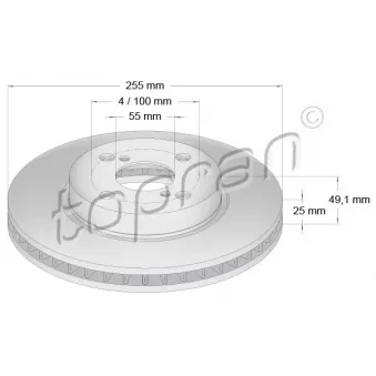 Jeu de 2 disques de frein avant TOPRAN 600 605