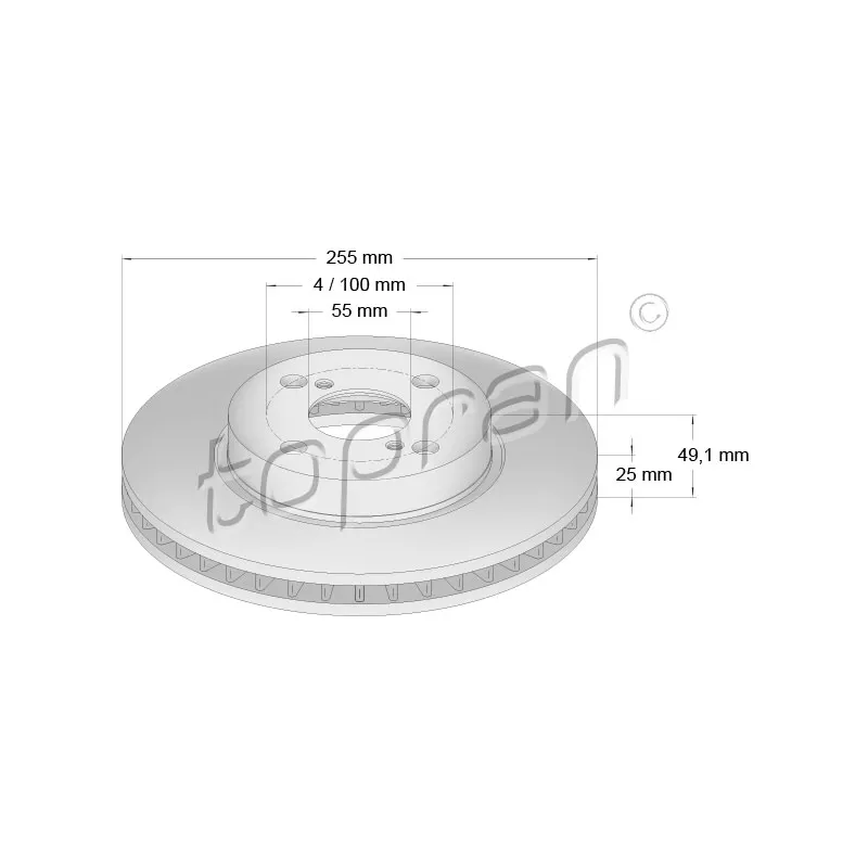Jeu de 2 disques de frein avant TOPRAN 600 605